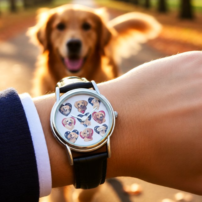 Valentijn Golden Retriever Dog Horloge (Valentine Golden Retriever Heart Cute Dog Lover Watch)