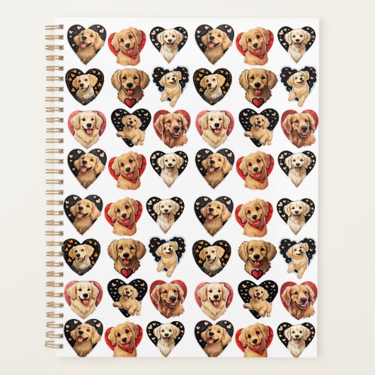 Valentijn Golden Retriever Dog Planner (Voorkant)