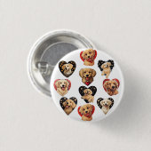 Valentijn Golden Retriever Dog Ronde Button 3,2 Cm (Voorkant /achterkant)