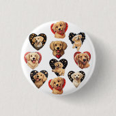 Valentijn Golden Retriever Dog Ronde Button 3,2 Cm (Voorkant)
