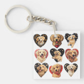 Valentijn Golden Retriever Dog Sleutelhanger (voorkant)