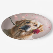 Valentijn Golden Retriever Papieren Bordje (Gekanteld)