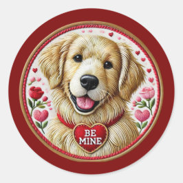 Valentijn Golden Retriever Sticker Art