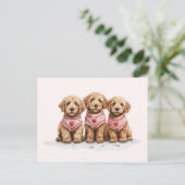 Valentijn Goldendoodle Dogs Briefkaart (Staand voorkant)