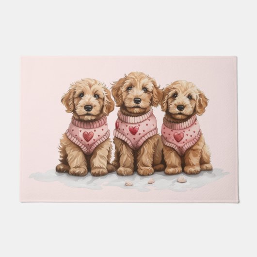 Valentijn Goldendoodle Dogs Deurmat (Voorkant)