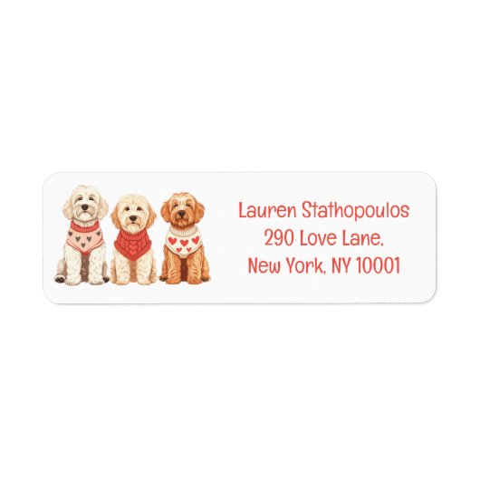 Valentijn Goldendoodle Dogs Etiket (Voorkant)