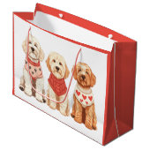 Valentijn Goldendoodle Dogs Groot Cadeauzakje (Voorkant Gekanteld)
