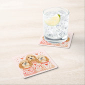 Valentijn Goldendoodle Dogs Kartonnen Onderzetters (Insitu)