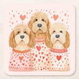 Valentijn Goldendoodle Dogs Kartonnen Onderzetters