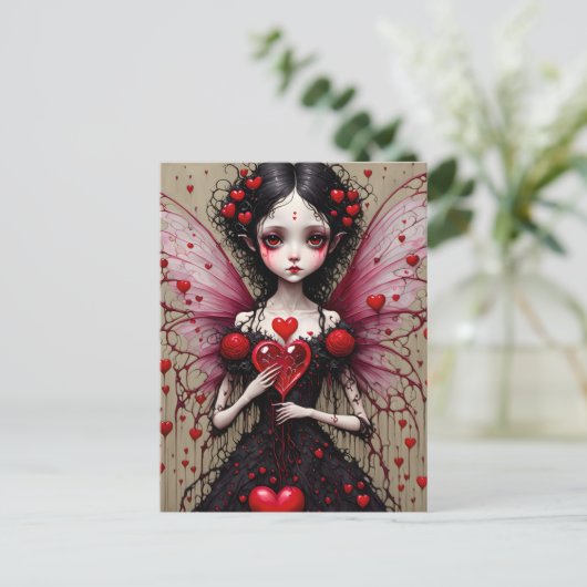 Valentijn Gothic Fairy Briefkaart (Staand voorkant)