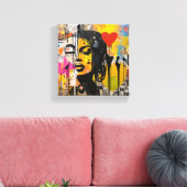 Valentijn Graffiti Grunge Art Canvas Afdruk (Insitu (Woonkamer))