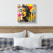 Valentijn Graffiti Grunge Art Canvas Afdruk (Insitu (Slaapkamer))