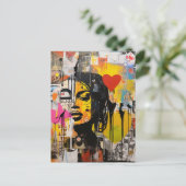 Valentijn Graffiti Grunge Art Print Briefkaart (Staand voorkant)