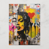 Valentijn Graffiti Grunge Art Print Briefkaart (Voorkant)