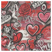 Valentijn Graffiti Harten Patroon Stof (Close Up)