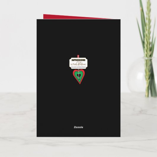 Valentijn Grandson Heart Guitar Music Feestdagen Kaart (Achterkant)