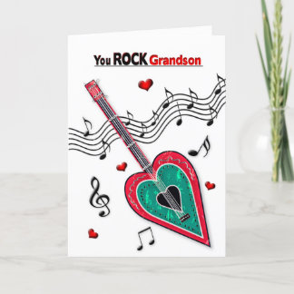 Valentijn Grandson Heart Guitar Music Feestdagen Kaart