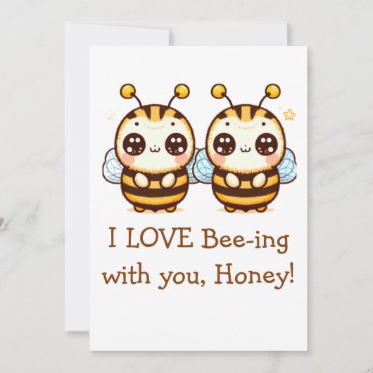 Valentijn grappig Bee Feestdagenkaart (Voorkant)