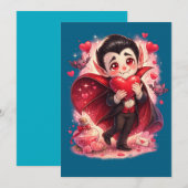 Valentijn Grappige Dracula Feestdagenkaart (Voorkant / Achterkant)