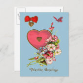 Valentijn Greetings met het Briefkaart van de Bloe (Voorkant / Achterkant)