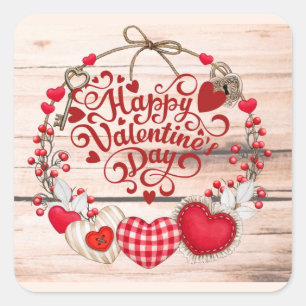 Valentijn Greetings Vierkante Sticker