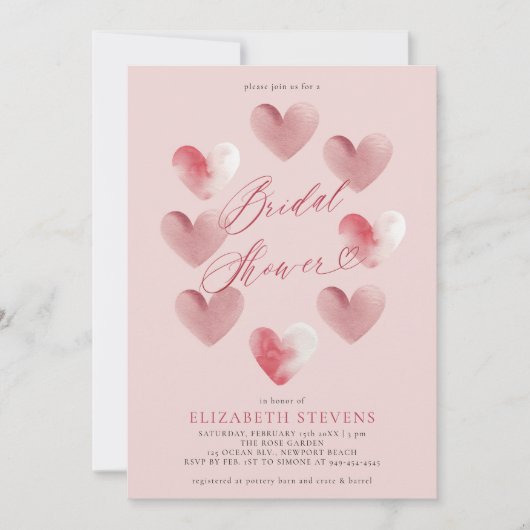 Valentijn grillig hart stoffig roze Vrijgezellenfe Kaart (Voorkant)