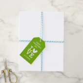 Valentijn groen en wit liefdeshart aangepast cadeaulabel (Met Touw)