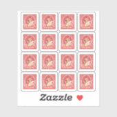 Valentijn Groeten Cupido Rood Faux Stamp Love Seal Sticker (Vel)