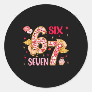 Valentijn Grunge 67 Grappige Zin Zes Zeven Valenti Ronde Sticker