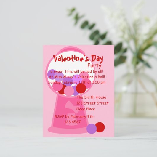 Valentijn-gumball-machine Kaart (Staand voorkant)