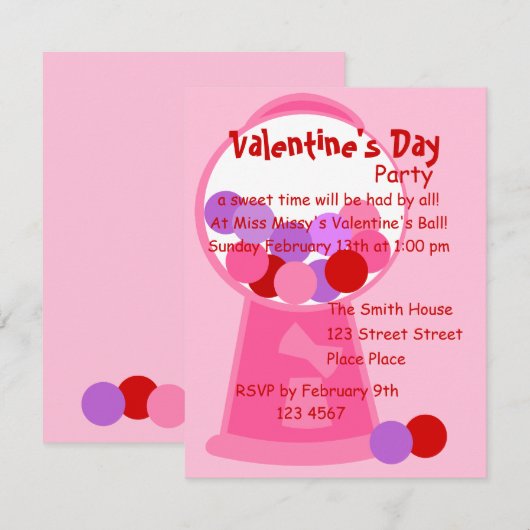 Valentijn-gumball-machine Kaart (Voorkant / Achterkant)