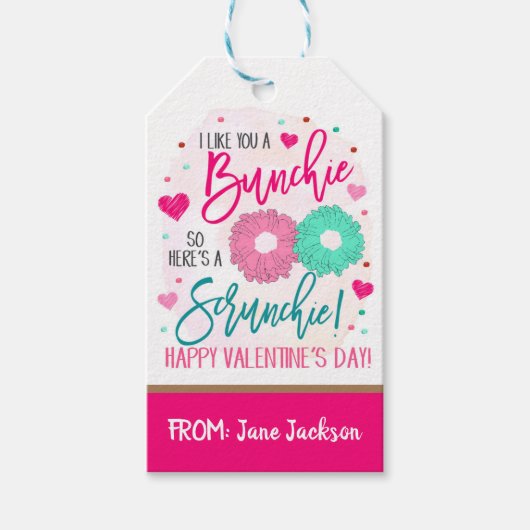 Valentijn Hair Scrunchies Gift Label Cadeaulabel (Voorkant)