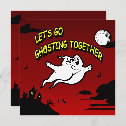 Valentijn Halloween Ghosting Sla de datum Kaart (Voorkant / Achterkant)