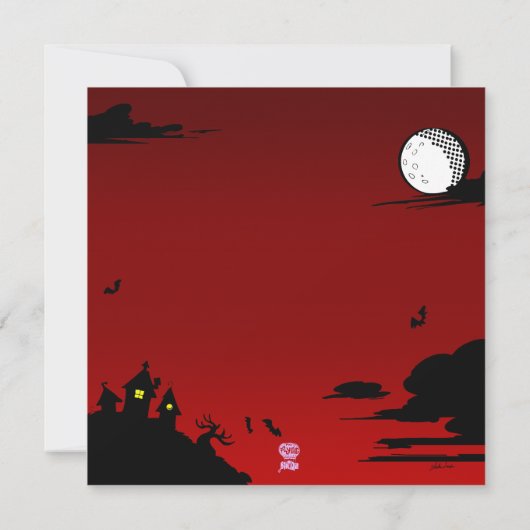 Valentijn Halloween Ghosting Sla de datum Kaart (Achterkant)