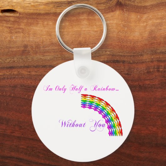 Valentijn halve regenboog links sleutelhanger (Voorkant)