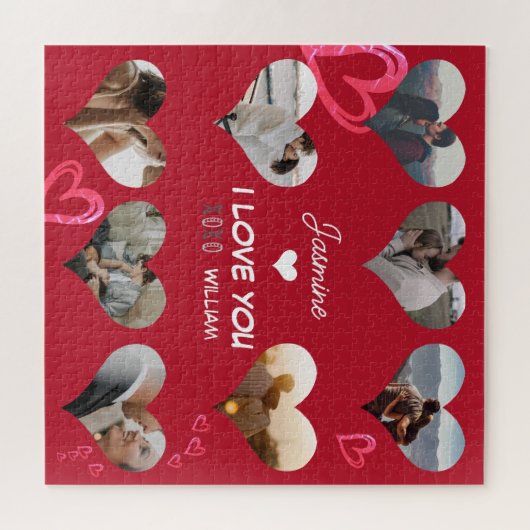 Valentijn Harde foto Collage XO I houdt van jou Legpuzzel (Horizontaal)