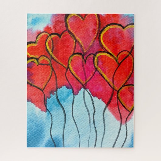 Valentijn harst ballonnen puzzel legpuzzel (Verticaal)