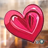 Valentijn Hart Accent Window Cling 12x12 Raamsticker (Vel 2)