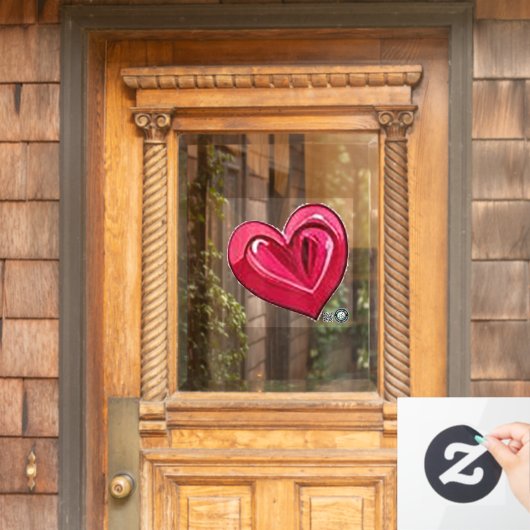 Valentijn Hart Accent Window Cling 12x12 Raamsticker (Huis Deur)