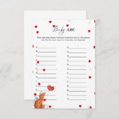 Valentijn Hart Baby ABC Baby shower Spel Kaart (Voorkant / Achterkant)