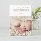 Valentijn hart baby meisje geboorte aankondiging K (Staand voorkant)