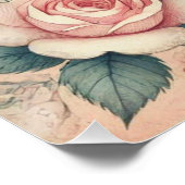 Valentijn Hart Bloemen Pastel waterverf Perfect Poster (Hoek)