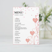 Valentijn Hart bruiloft Vrijgezellenfeest Menu Kaa Kaart (Staand voorkant)