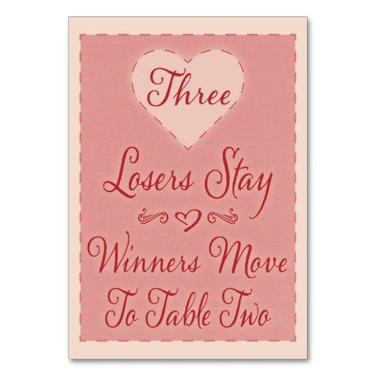 Valentijn Hart Bunco Tafel Kaart #3 (Achterkant)