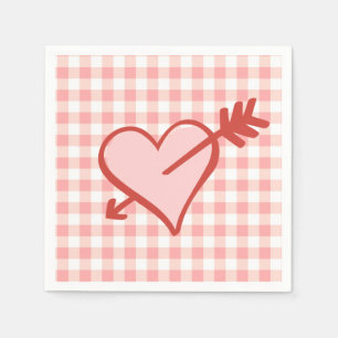 Valentijn Hart en Pijl Papier Bord Servet