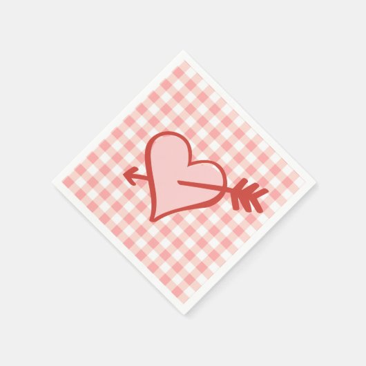 Valentijn Hart en Pijl Papier Bord Servet (Hoek)