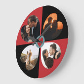 Valentijn hart fotocollage grote klok (Hoek)