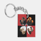 Valentijn hart fotocollage sleutelhanger (Voorkant Links)