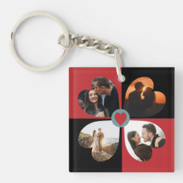 Valentijn hart fotocollage sleutelhanger