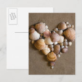 Valentijn hart gemaakt met schalen feestdagenkaart (Voorkant / Achterkant)